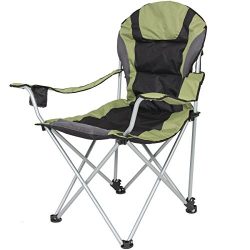 Best Choice Products Folding Deluxe Padded Reclining Camping Fishing Beach Chair With Portable C ...