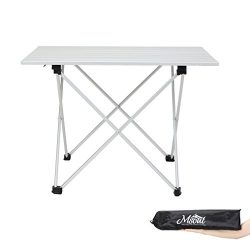 Folding Camping Collapsible Table Aluminum Foldable Portable Compact Ultralight Roll up Small Me ...