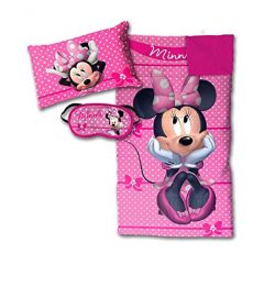 Disney Minnie Mouse Bowtique Sleepover Set – Sleeping Bag, Pillow and Eye Mask