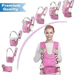 BABY CARRIER with HIP SEAT for 0-36 Months Ergonomic Baby Carrier Hiking Backpack Up to 50 Pound ...