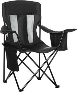 AmazonBasics Camping Chair with Cooler, Black (Mesh)