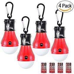 DealBang Compact LED Camping Light Bulbs with Clip Hook (Battery Included), 150 Lumens LED Hangi ...