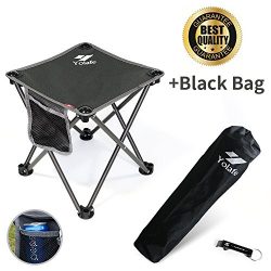 Portable Camping Stool, Folding Chair for Camping Fishing Hiking Gardening and Beach, Grey Seat  ...