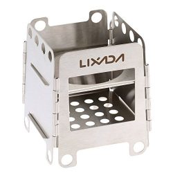 Lixada Camping Stove, Portable Stainless Steel Lightweight Folding Wood Stove Pocket Stove Outdo ...
