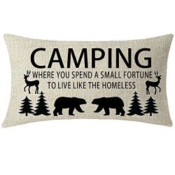 ITFRO Nice Holiday Gift With Funny Camping Quote Sayings Words Bears Deers Pine Trees Home Couch ...