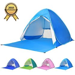 BATTOP Automatic Pop Up Beach Tent Sun Shelter Cabana 2-3 Person UV Protection Beach Shade for O ...