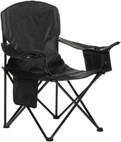 AmazonBasics Camping Chair with Cooler, Black (Padded) – XL