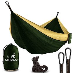 XL Double Parachute Camping Hammock – Tree Portable with Max 1000 lbs Breaking Capacity &# ...