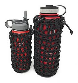 2 (Large and Small) Paracord Bottle Holder / Utility Pouch Set – Ideal for Camping, Hiking ...