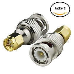 2pcs BNC Male to SMA Male RF Coaxial Coax Adapter for SDR Ham Radio Baofeng UV 5R uv82 V-5r5 Two ...