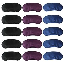 Amariver Eye Mask Shade Cover, 15 Pack Blindfold Travel Sleep Mask Night Sleeping Cover with Nos ...