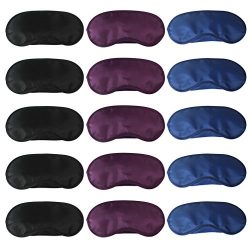 Amariver Eye Mask Shade Cover, 15 Pack Blindfold Travel Sleep Mask Night Sleeping Cover with Nos ...