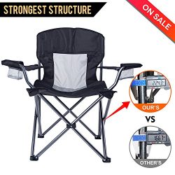 LCH Outdoor Camping Quad Chair Folding Up Chair High Back Heavy Duty Deluxe with Two Cup Houlder ...