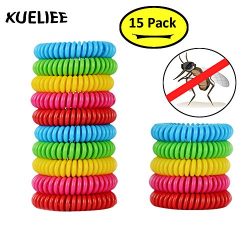 XUELIEE Pack of 15 Natural Mosquito Repellent Bracelets, 250 Hours Per Waterproof Mosquito Brace ...
