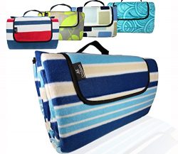 Large/XX-Large Premium 3-Layer Picnic Blanket/Outdoor Blanket with Waterproof Backing and Polar  ...