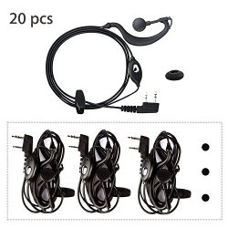 20pcs Radio Earpiece Mic Headset Earpiece Earphone 2 Pin for Baofeng Walkie Takie 2 way Radio BF ...