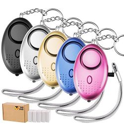 TOODOO 5 Pack 130 db Safesound Personal Security Alarm Keychain, Safety Emergency for Women, Kid ...