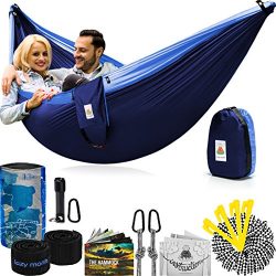 Lazy Monk Portable Camping Hammock Tent – 2 Person Hammocks with Tree Straps – BEST  ...