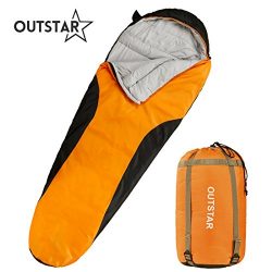 OUTSTAR Lightweight Waterproof Envelope Sleeping Bag With Compression Sack for Kids,Boys, Girls, ...