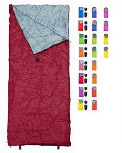 RevalCamp Lightweight Bordeaux Sleeping Bag by Indoor & Outdoor use. Great for Kids, Teens & ...