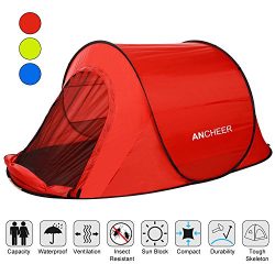 ANCHEER Large Pop Up Backpacking Camping Hiking Tent Automatic Instant Setup Easy Fold back Shel ...