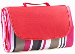 NaturalRays 80×60“Family Picnic Blanket with Tote, Extra Large Foldable and Waterproof Camping M ...