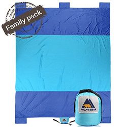USA PolarBear Compact Outdoor Beach/Picnic Blanket Water Resistant Sand Free Oversized 7′  ...