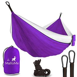 MalloMe Double Portable Camping Hammock – 27 Colors – Heavy Duty Tree Straps Include ...