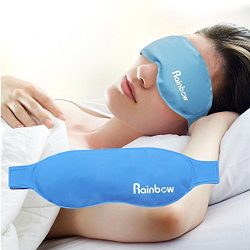 Gel Eye Mask Ice Pack, Hot Cold Compress Patch Reusable Sleeping Pad with Strap, for Puffy/Dry/C ...