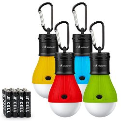 Camping Tent Lantern Bulb Lights – 4 Pack Multi Color – Portable Camp LED Lamp For F ...