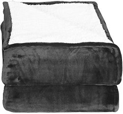 Utopia Bedding Sherpa Flannel Fleece Reversible Blankets (Grey, Queen) – Extra Soft Brush Fabric ...