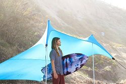 Grande Beach Tent with Sand Anchor, Portable Canopy for Shade – Multiple Colors (Teal)