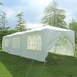 Uenjoy 10’x30′ Canopy Party Wedding Tent Event Tent Outdoor Gazebo White 8 Sidewalls