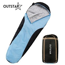 OUTSTAR Lightweight Waterproof Envelope Sleeping Bag With Compression Sack for Kids,Boys, Girls, ...