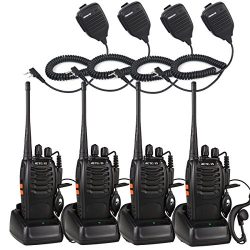 Retevis H-777 2 Way Radio UHF 400-470MHz 16CH with Original Earpiece Walkie Talkies(4 Pack) with ...