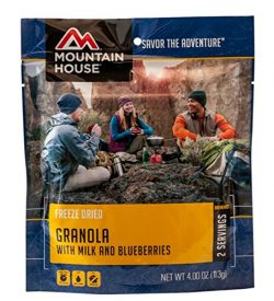 Mountain House Granola with Milk and Blueberries