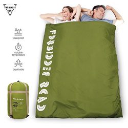 Forbidden Road Double Sleeping Bag 3 Season 15-Degree Waterproof Lightweight 2 Person Envelope S ...