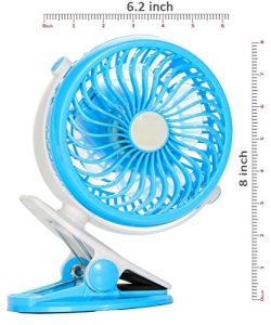 Indemoor Clip on Fan Usb And Battery Operated Cooling Fan For Travel, Camping, Portable Recharge ...