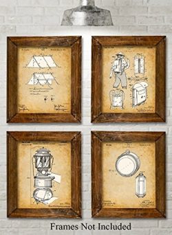 Original Camping Patent Prints – Set of Four Photos (8×10) Unframed – Great Gif ...