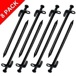 Tent Stakes, EXPLOMOS Heavy-duty Steel Solid Tent Stakes Pegs for Outdoors Mountain-climbing/Cam ...