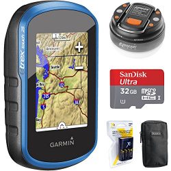 Garmin eTrex Touch 25 Color Touchscreen GPS/GLONASS Handheld, 3-axis Compass (010-01325-00) + 32 ...