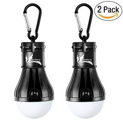 LED Tent Lights for Caming, Battery Powered 150 Lumens Hanging Camping Lantern Bulb for Emergenc ...