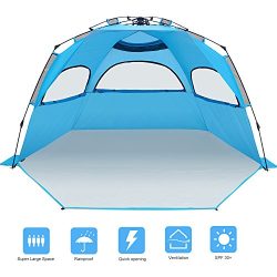 Amagoing Instant Beach Tent Sun Shelter Family Beach Tent for Outdoor Hiking Fishing Camping Pic ...