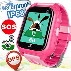 Kid Smart Watch Phone GPS Tracker for Girls Boys with SIM IP68 Waterproof Fitness Tracker with P ...