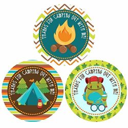 Thank You For Camping out With Me Sticker Labels – Camping Theme Birthday Party Supplies & ...