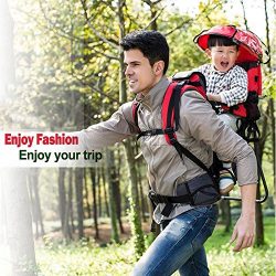 Baby toddler Hiking Backpack Carrier with Raincover Child Kid Sun canopy Shield (Green)