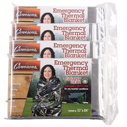 Emergency Thermal Blankets (4 Pack) – Grizzly Gear – Folds to 52″ X 84″