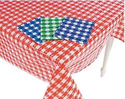 (4) Plastic Checkered Tablecloths – 4 Pc -Gingham Picnic Table Covers