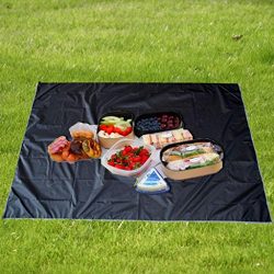 Chartsea Extra Large Waterproof Picnic Blanket Rug Travel Outdoor Beach Camping Mat (Black)