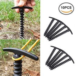 Betan Strong Plastic Screw Spiral Tent Peg Stakes Nail Outdoor Camping Awning Trip(Pack of 10)